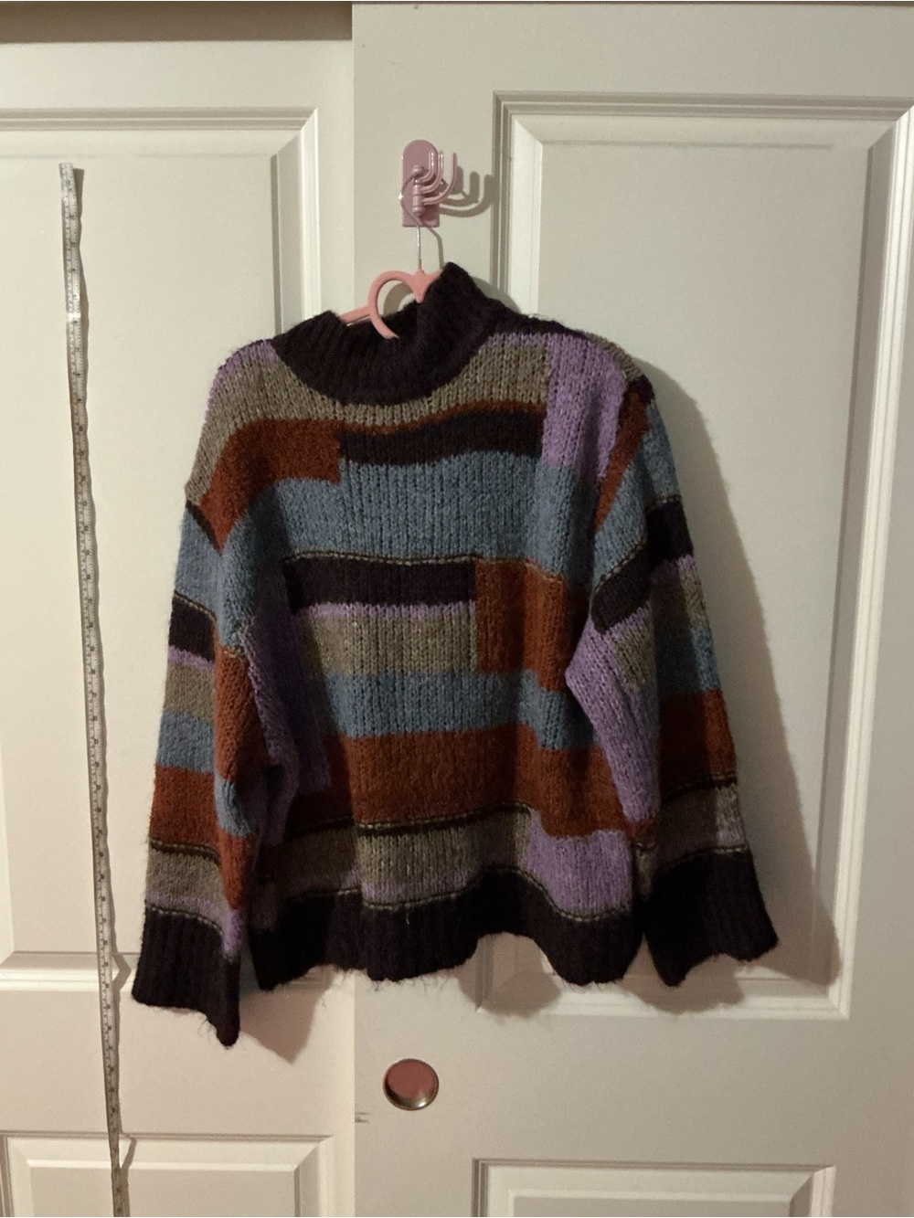 a.n.a Striped Turtleneck Sweater in Rust, Lavender, Slate Blue, Charcoal
